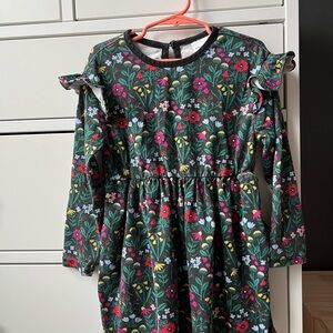 Hanna Andersson Black Floral Ruffle Dress 5